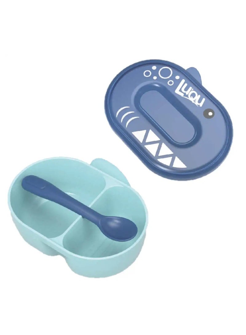 Luqu Feeding Bowl With Spoon Deep Blue